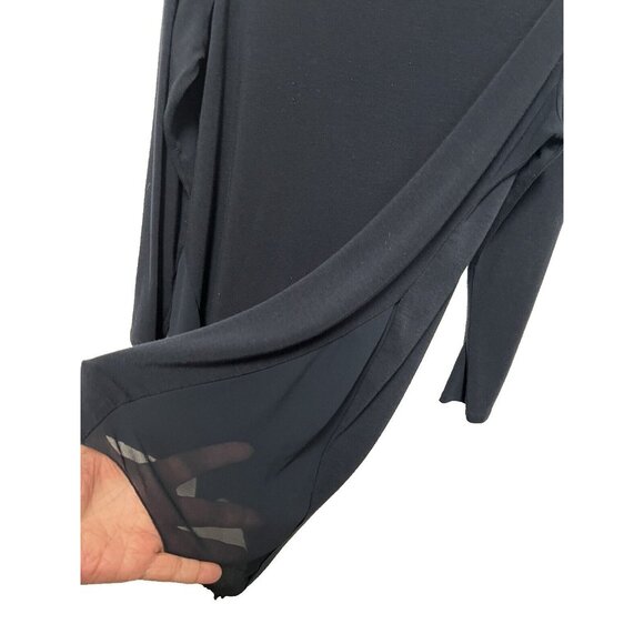 Soft Surroundings Tunic Womens Top XL Navy Blue High Low Minimal Lagenlook Sheer - Picture 4 of 8